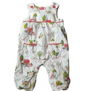 Handmade Vintage Countryside Farm Print Pinwale Corduroy Romper 18 - 24 Months